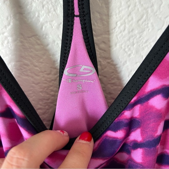 C9 by Champion Gym, Workout, Tie Dye Pink and Black Racerback Tank Top - Picture 3 of 5